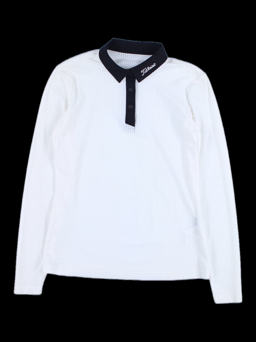 펀칭 긴팔 카라 티