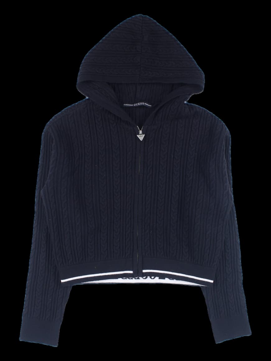 니트 집업 후드 가디건