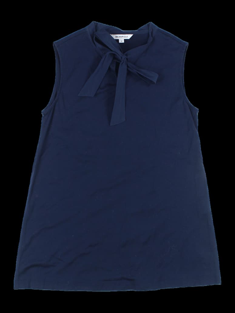 리본 민소매 티