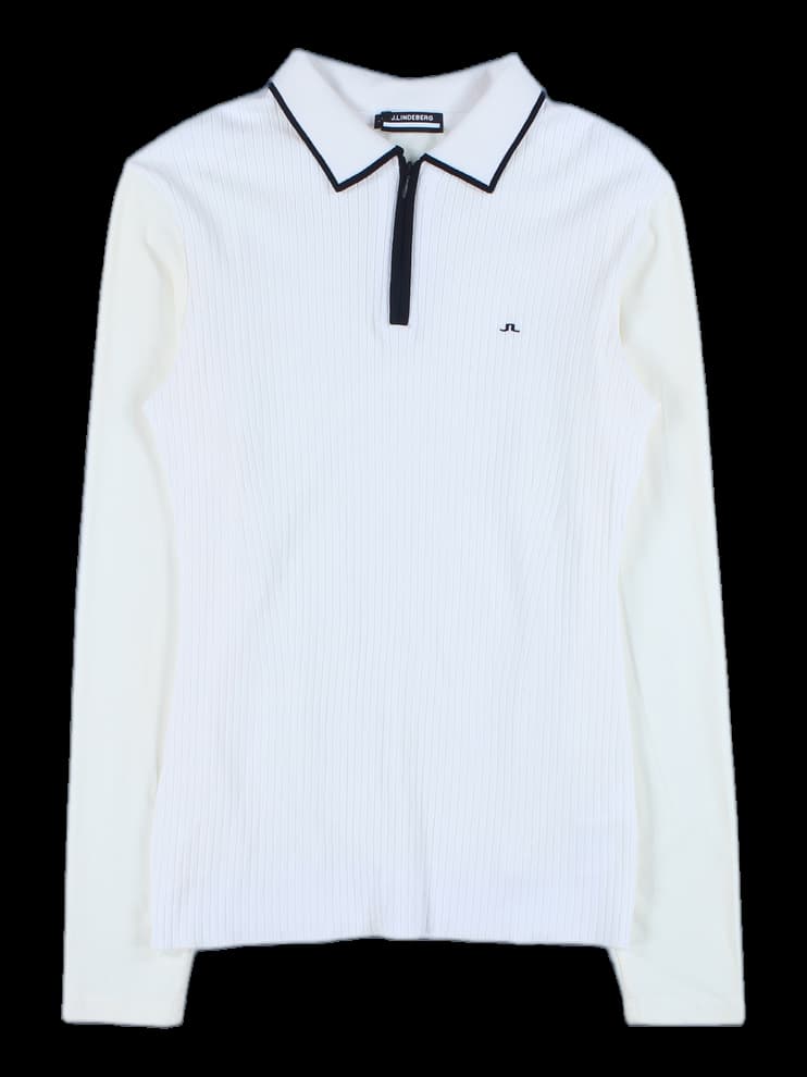 소재 배색 카라 니트