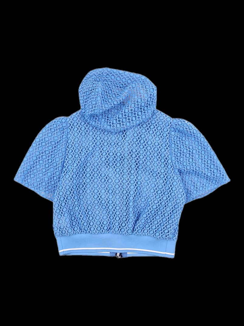 후드 레이스 반팔 가디건