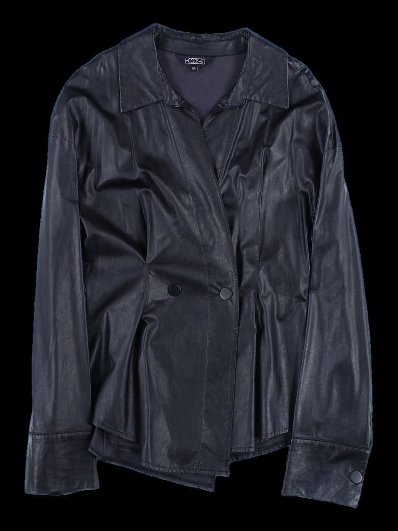 카라 가죽 자켓