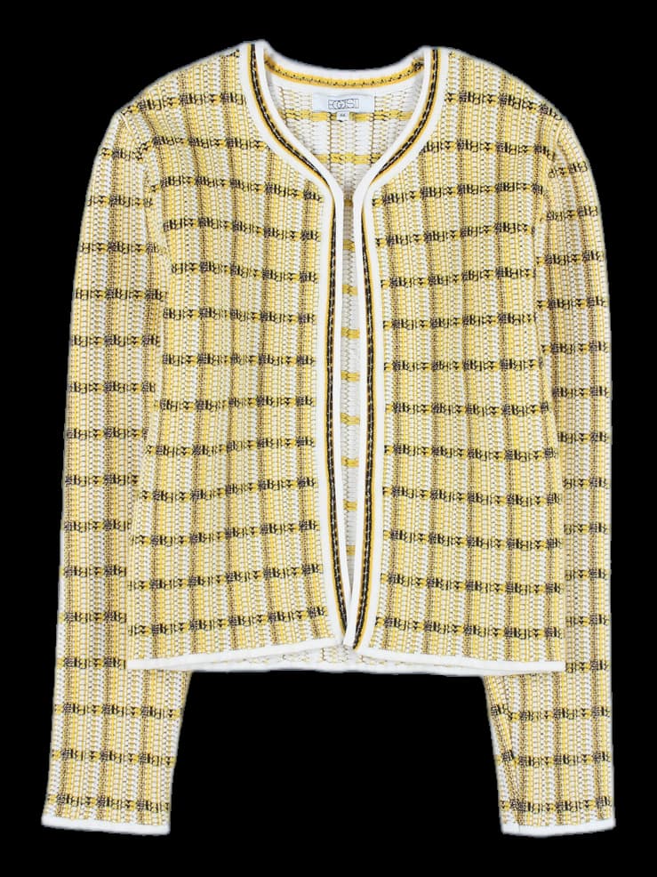 노카라 자카드 가디건