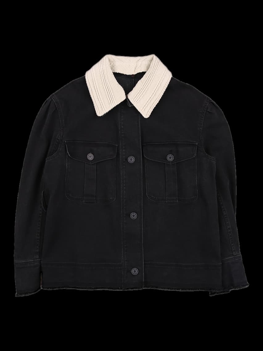 카라 탈부착 데님 자켓