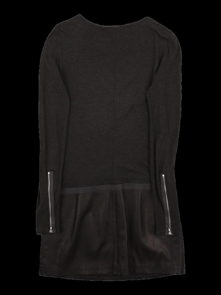 니트 레더 배색 원피스