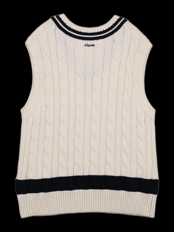 브이넥 니트 베스트