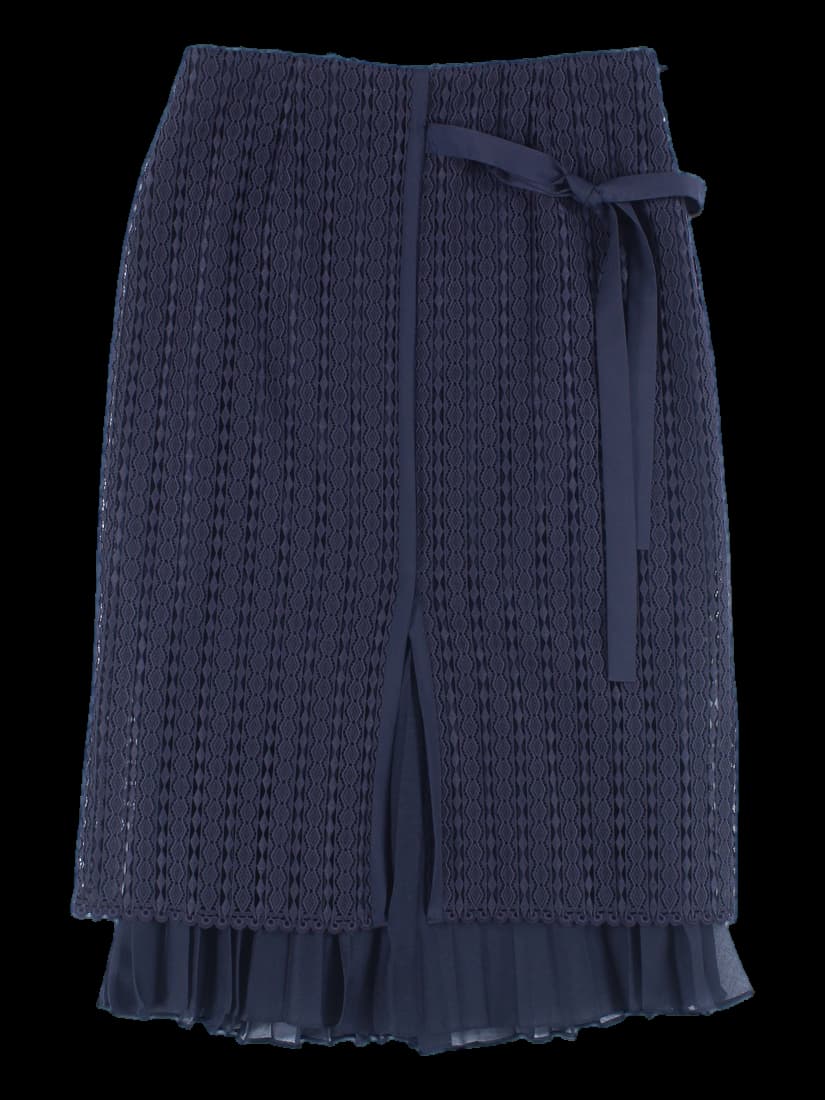 레이스 리본 스커트