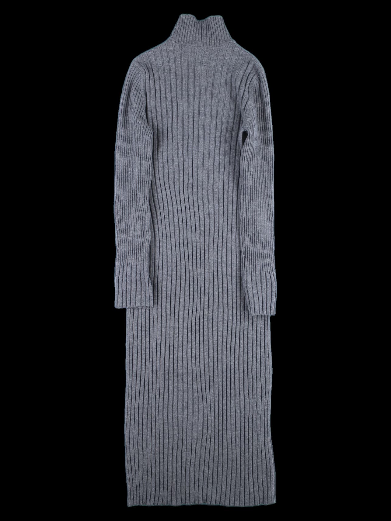 하이넥 골지 롱 니트 원피스