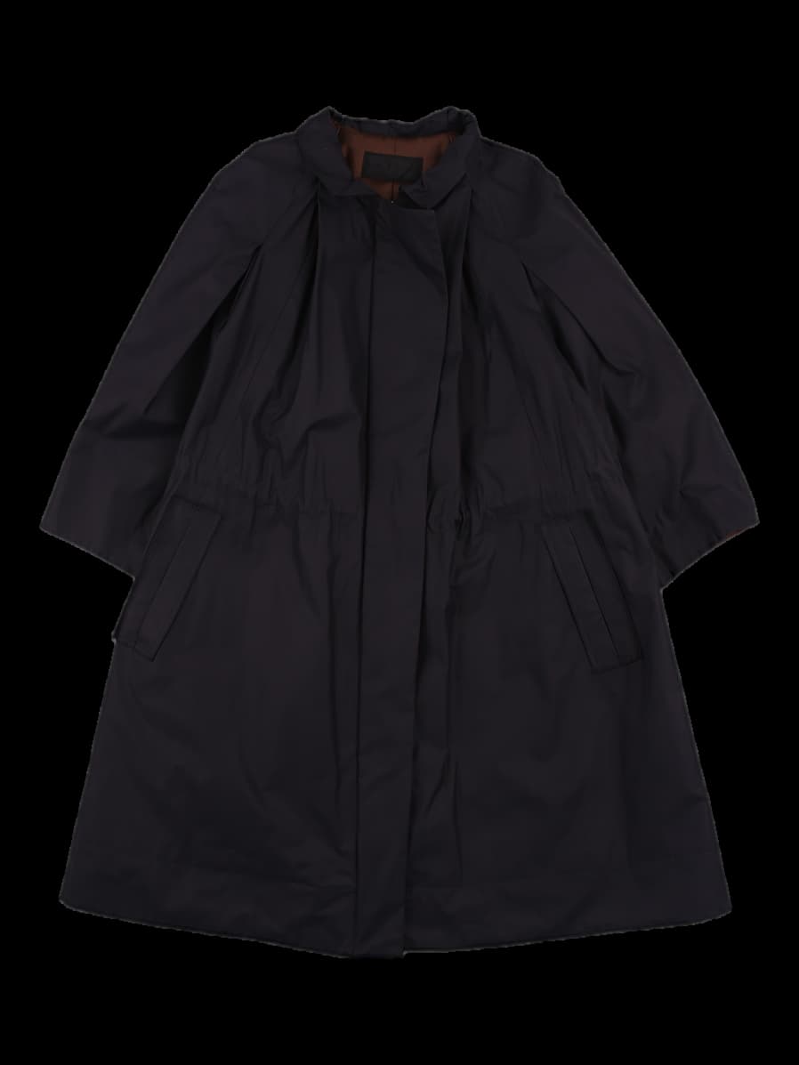 허리 스트링 얇은 패딩 코트