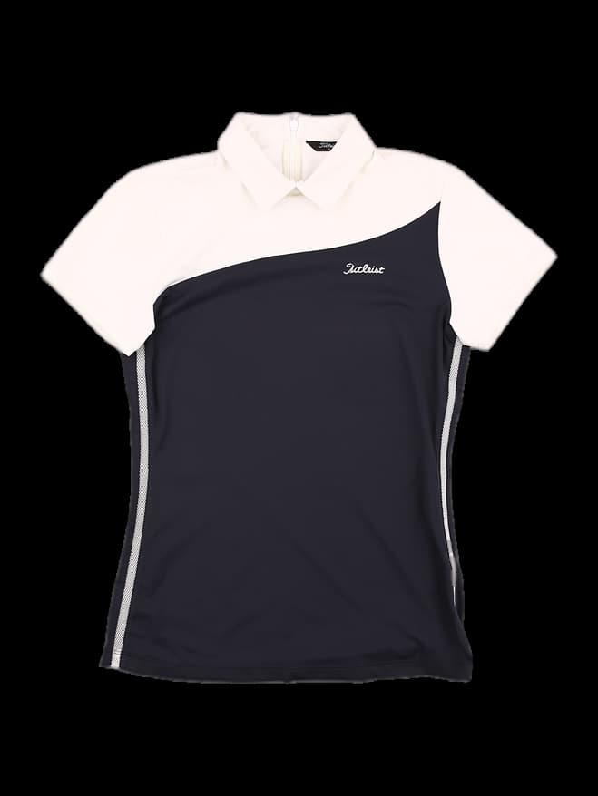 컬러 포인트 반팔 카라 티