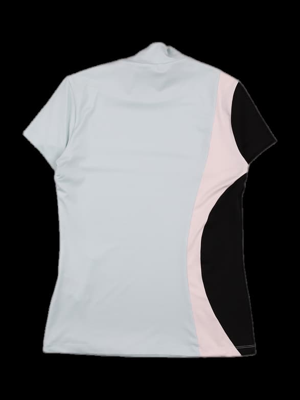 하이넥 배색 티셔츠