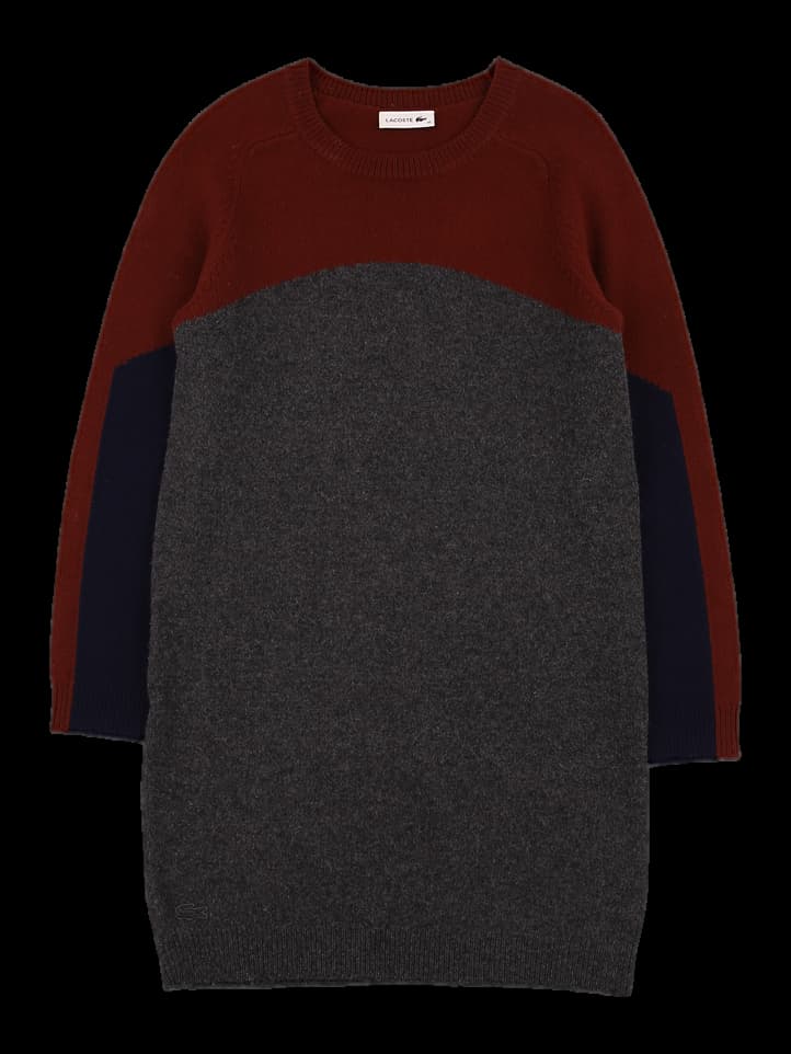 배색 니트 원피스