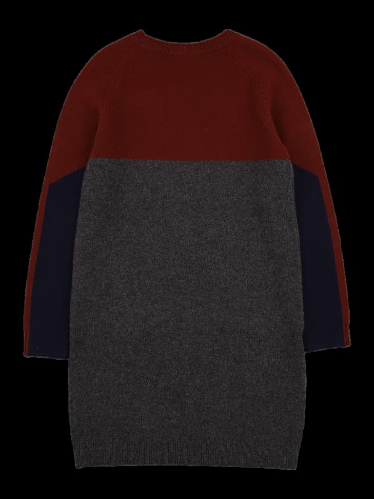 배색 니트 원피스