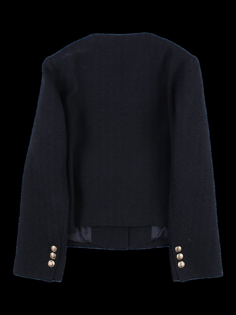 금장버튼 라운드넥 자켓