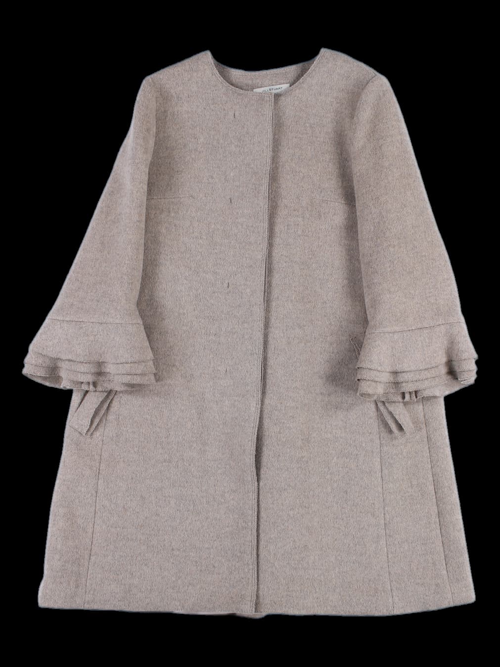 프릴 장식 히든 버튼 코트