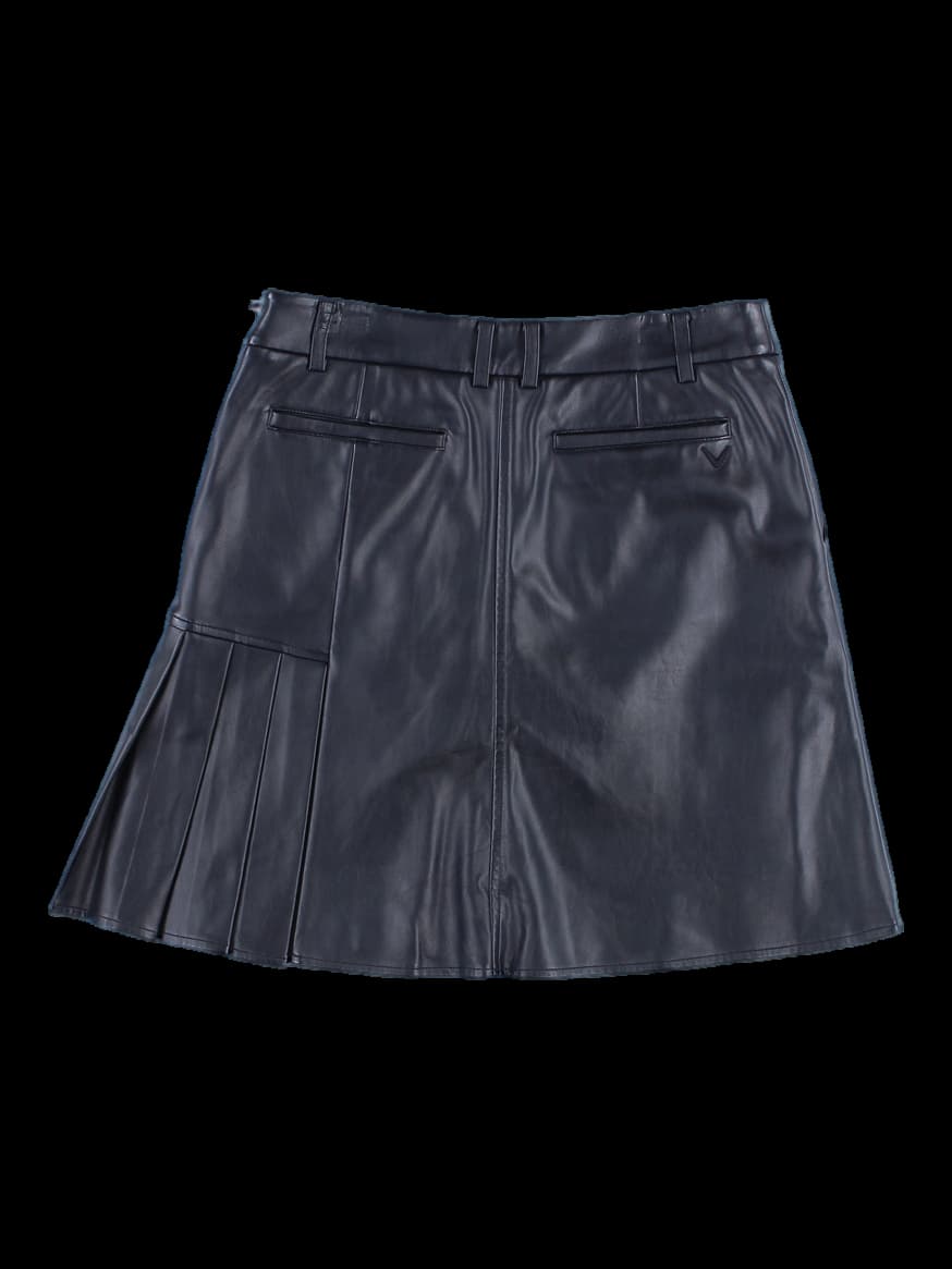 가죽 플리츠 골프 스커트