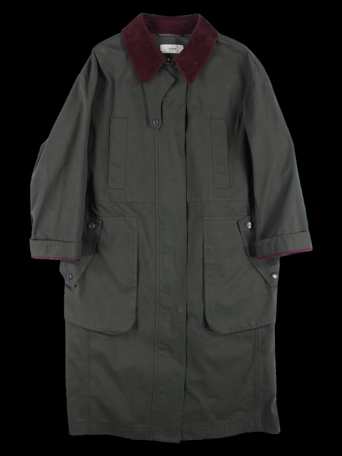 코듀로이 카라 롱 자켓