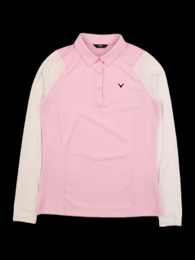 배색 카라 긴팔 티셔츠