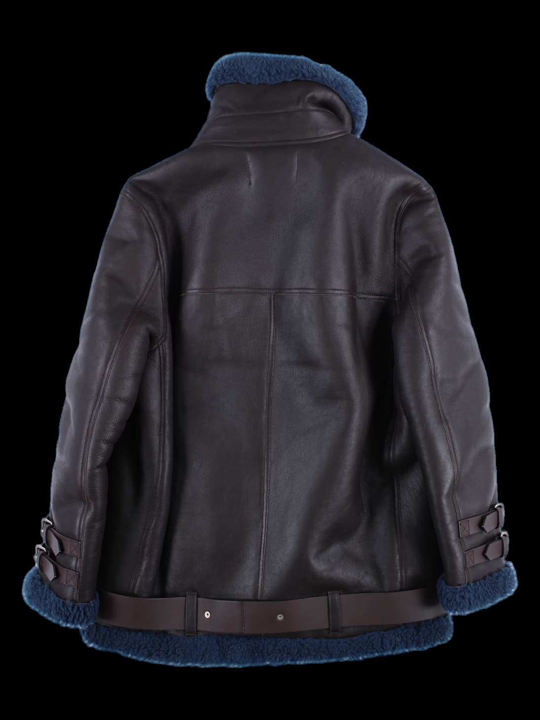 배색 하프 무스탕 자켓