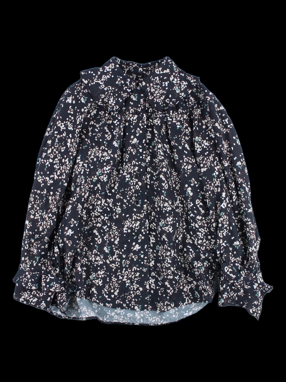 프린트 블라우스