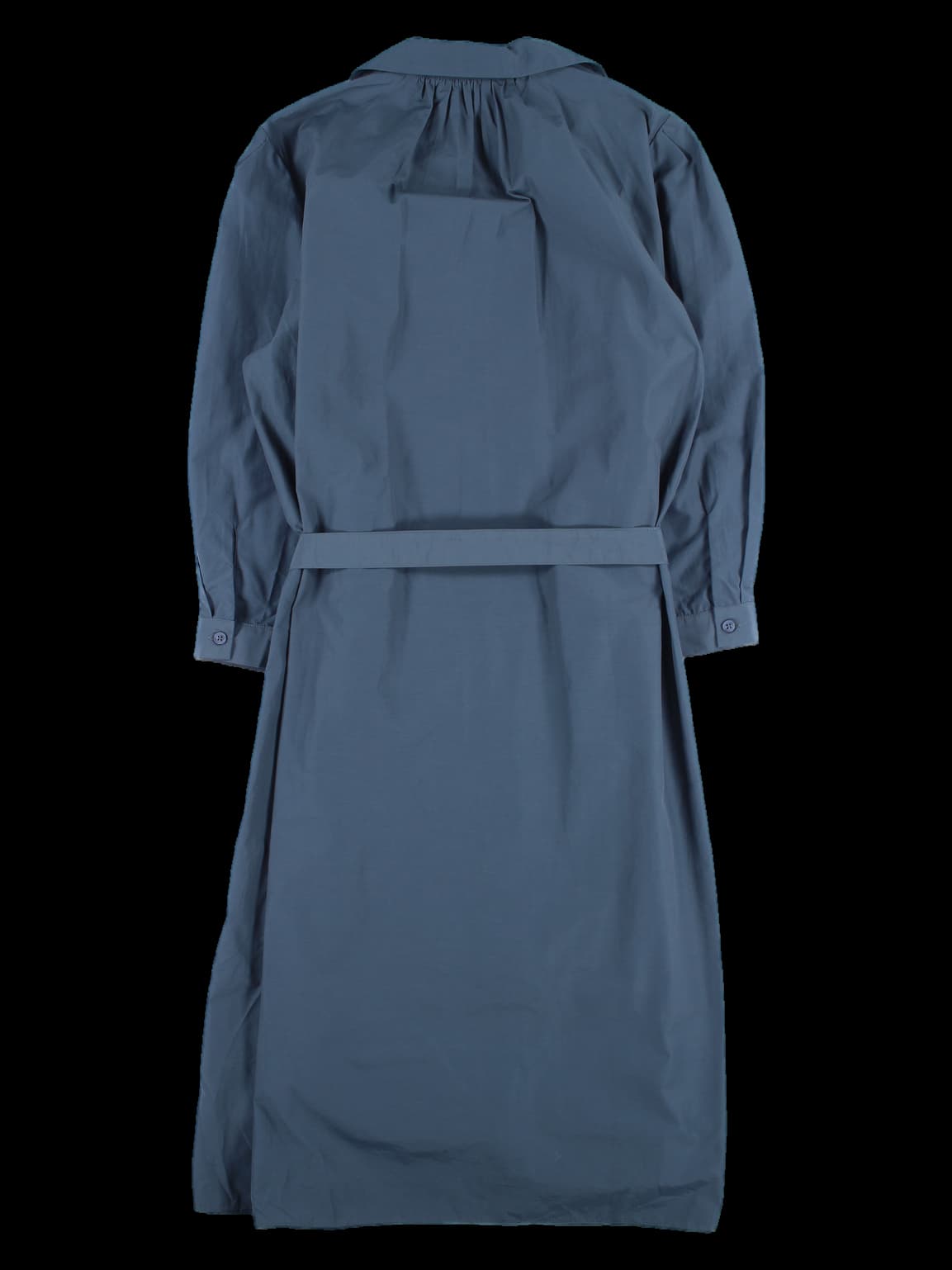 퍼프 숄더 허리 벨트 카라 원피스