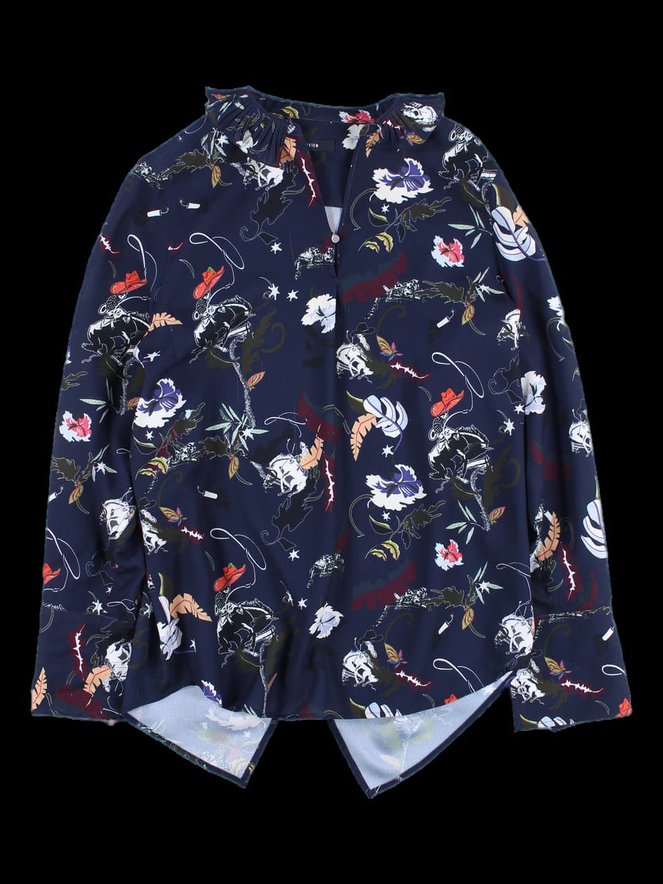 프린트 블라우스