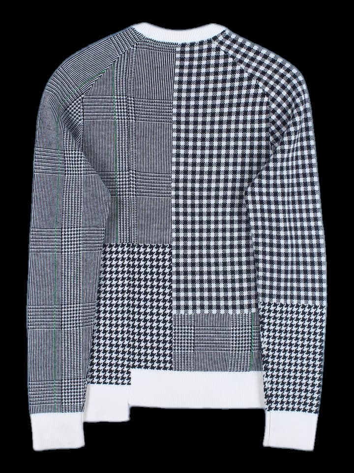 체크 긴팔 니트
