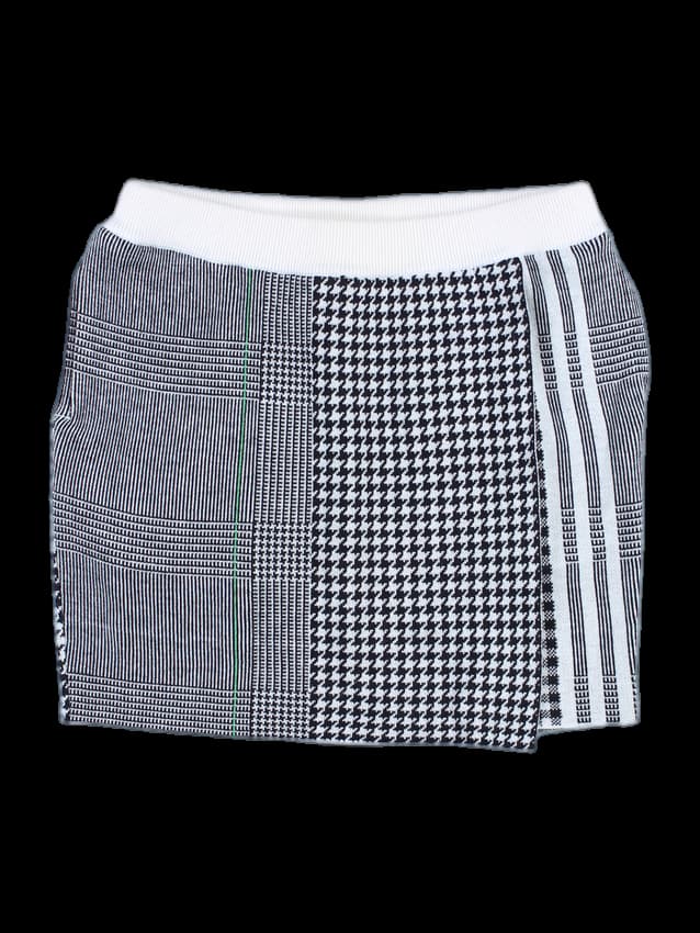 체크 밴딩 니트 스커트