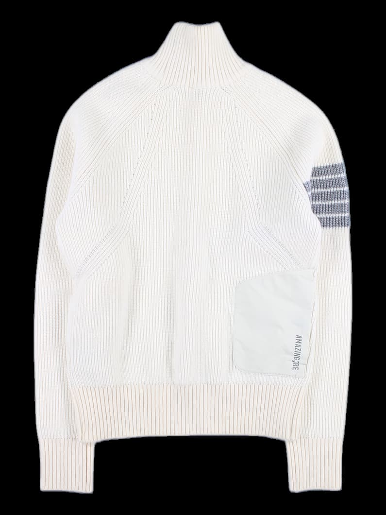 스트라이프 포인트 목폴라 니트