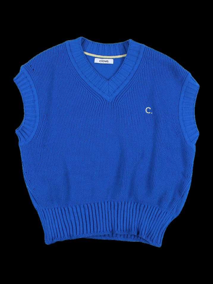 브이넥 니트 베스트