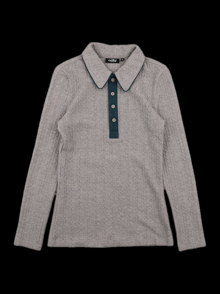 니트 긴팔 카라티