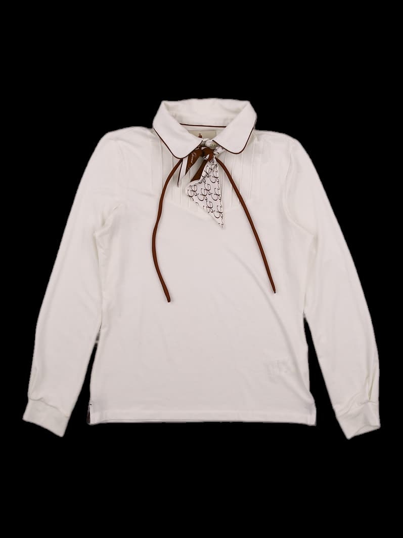 리본 긴팔 카라티