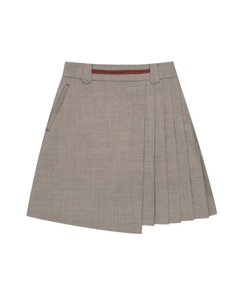 울 사이드 플리츠 큐롯(MELANGE BEIGE)