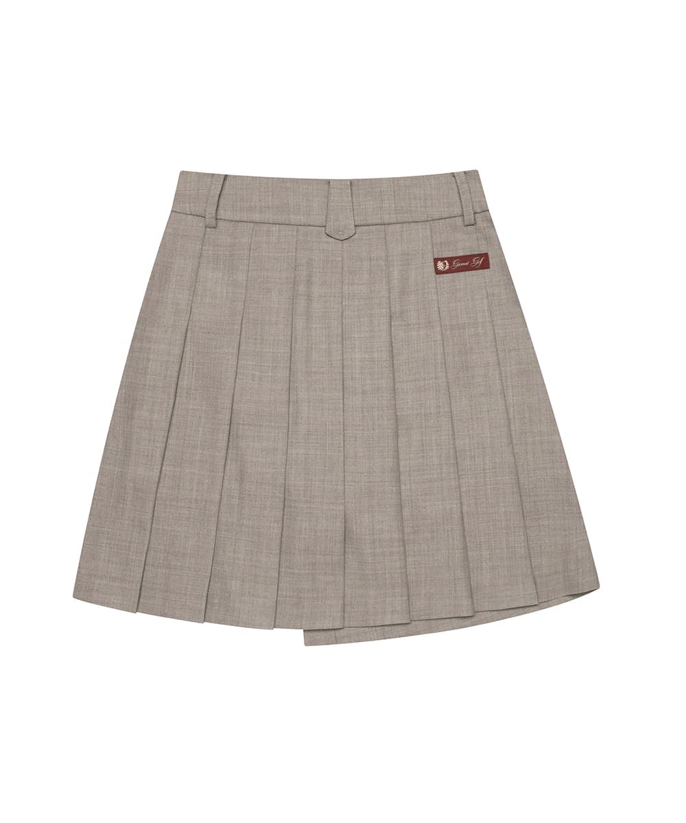 울 사이드 플리츠 큐롯(MELANGE BEIGE)