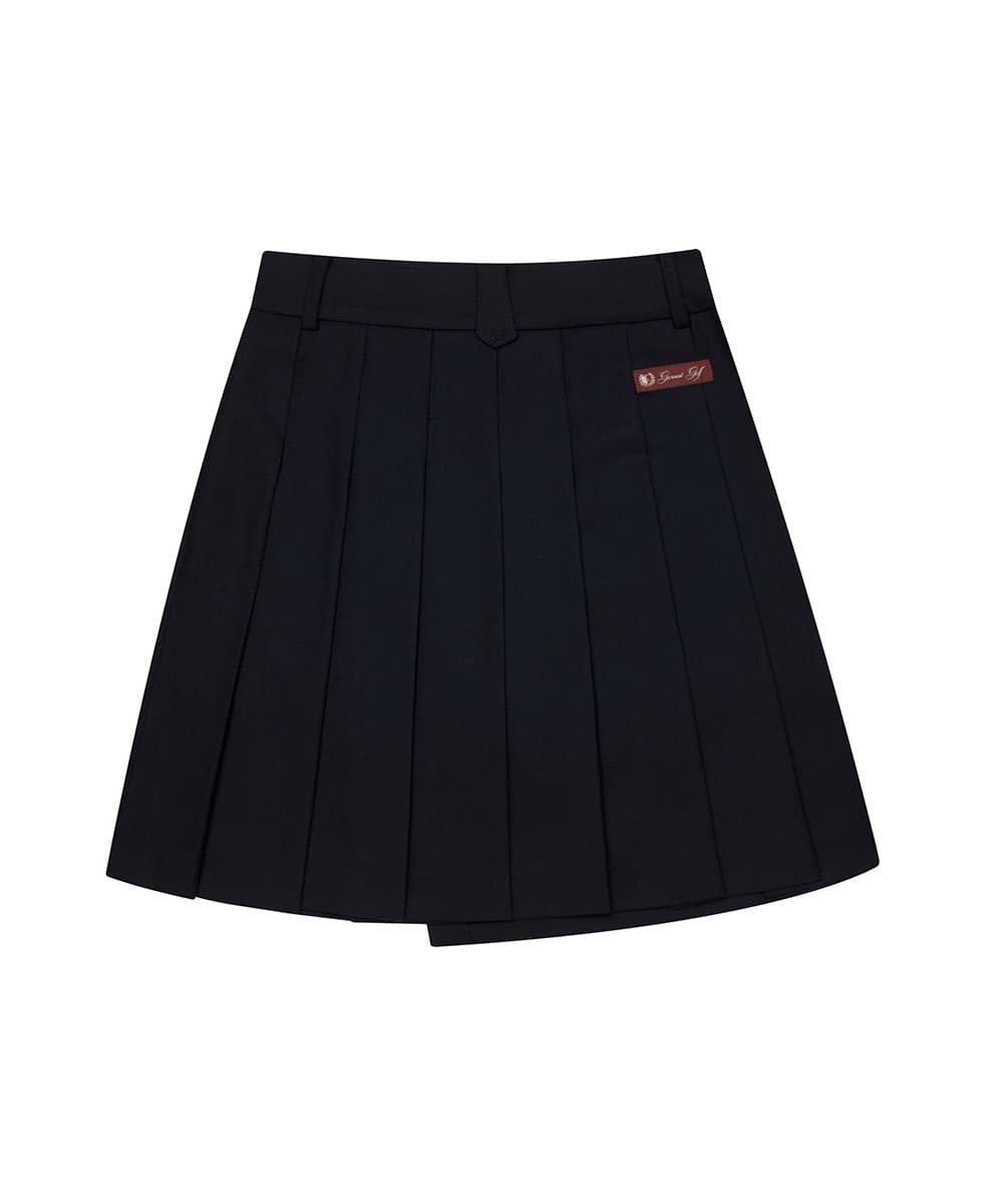 울 사이드 플리츠 큐롯(NAVY)