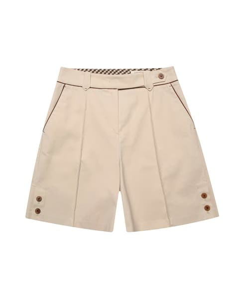 클래식 핀턱 하프팬츠(BEIGE)