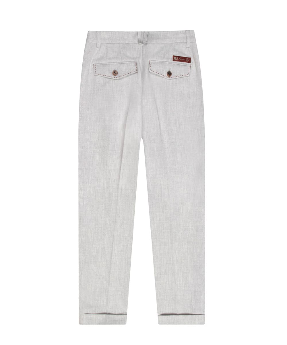 원턱 턴업 팬츠 우먼(MELANGE GREY)