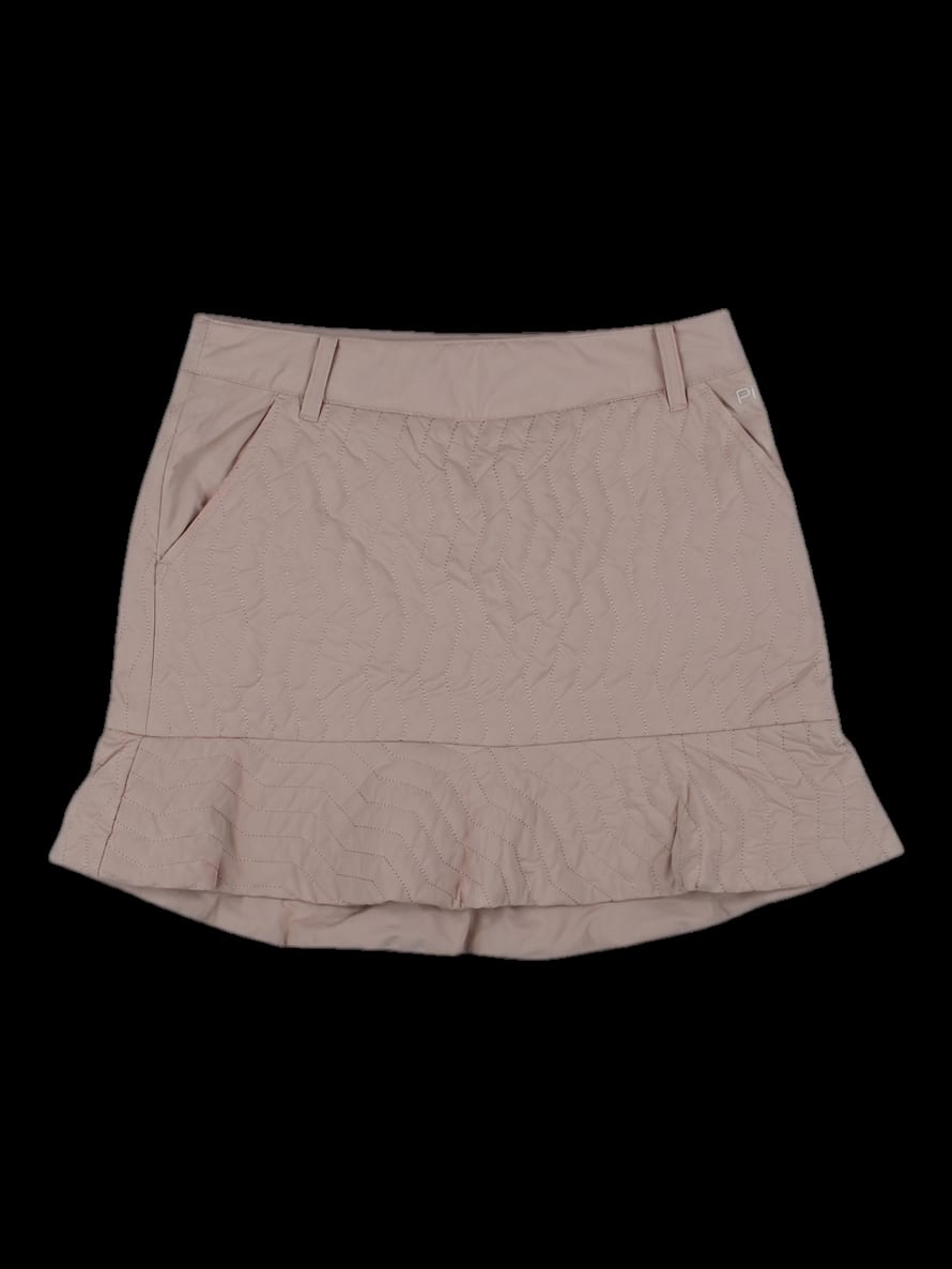 베이지 웨이브 퀼팅 플레어 큐롯 스커트