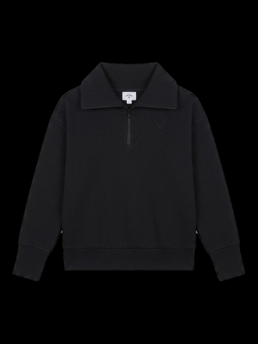 블랙 하프집업 긴팔 맨투맨