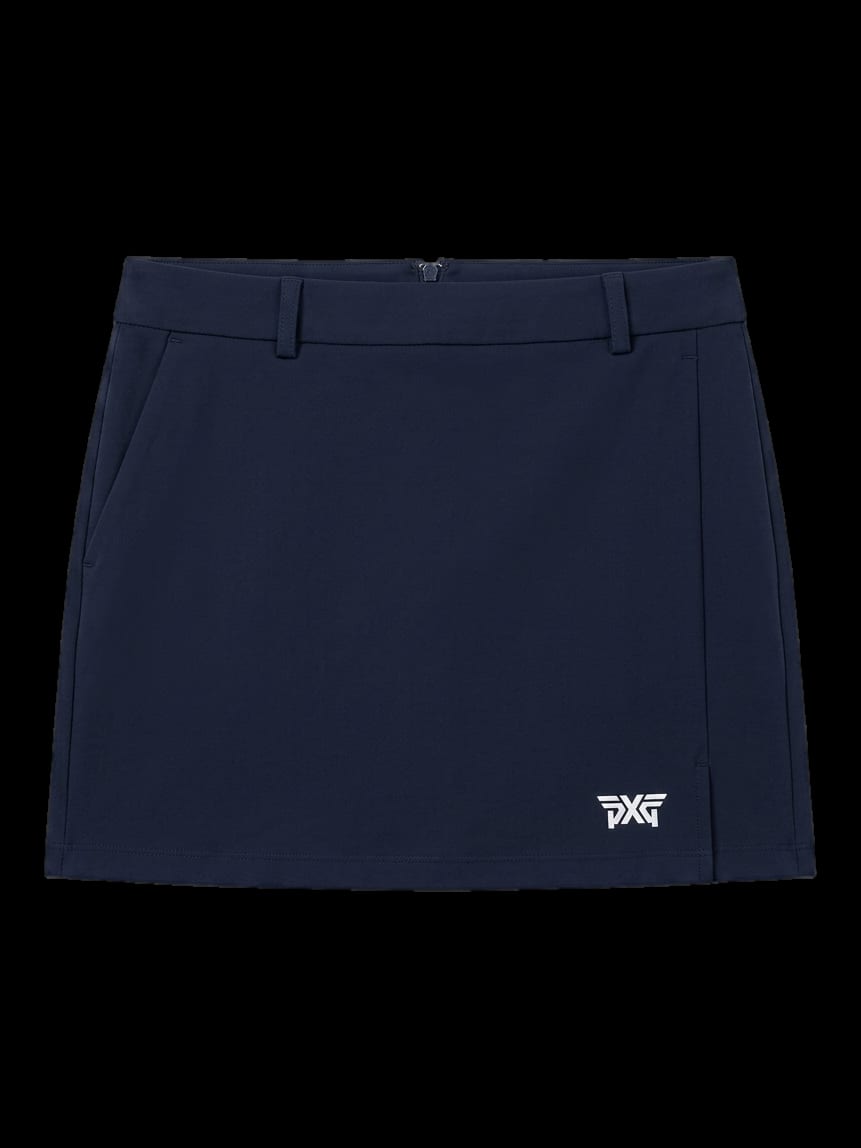 블랙 로고 미니 스커트