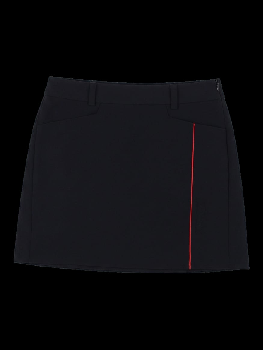 블랙 레드 포인트 로고 큐롯 스커트