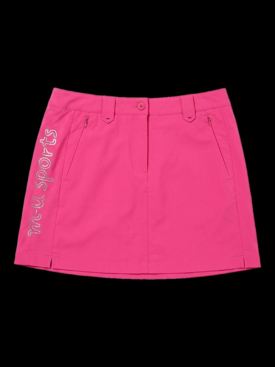 핑크 사이드 로고 미니 스커트