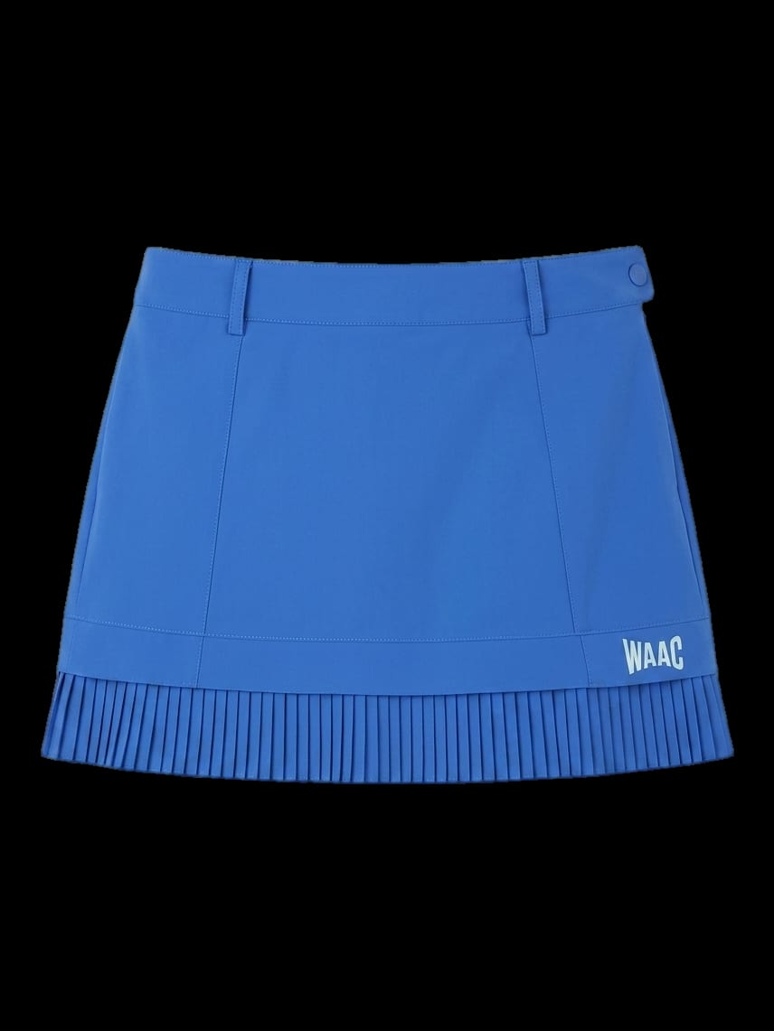 블루 하단 플리츠 믹스 미니 스커트