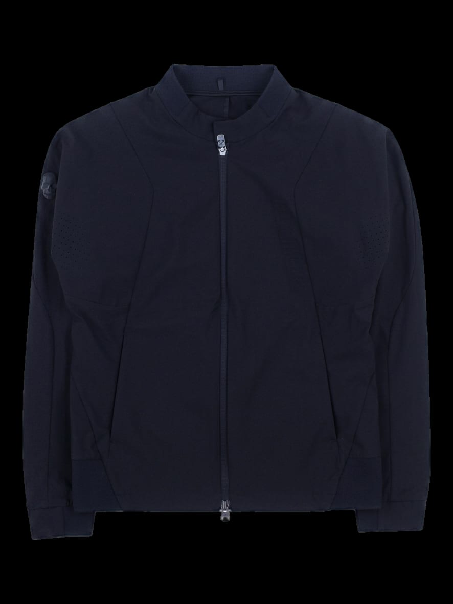 블랙 스탠드 칼라 풀집업 자켓