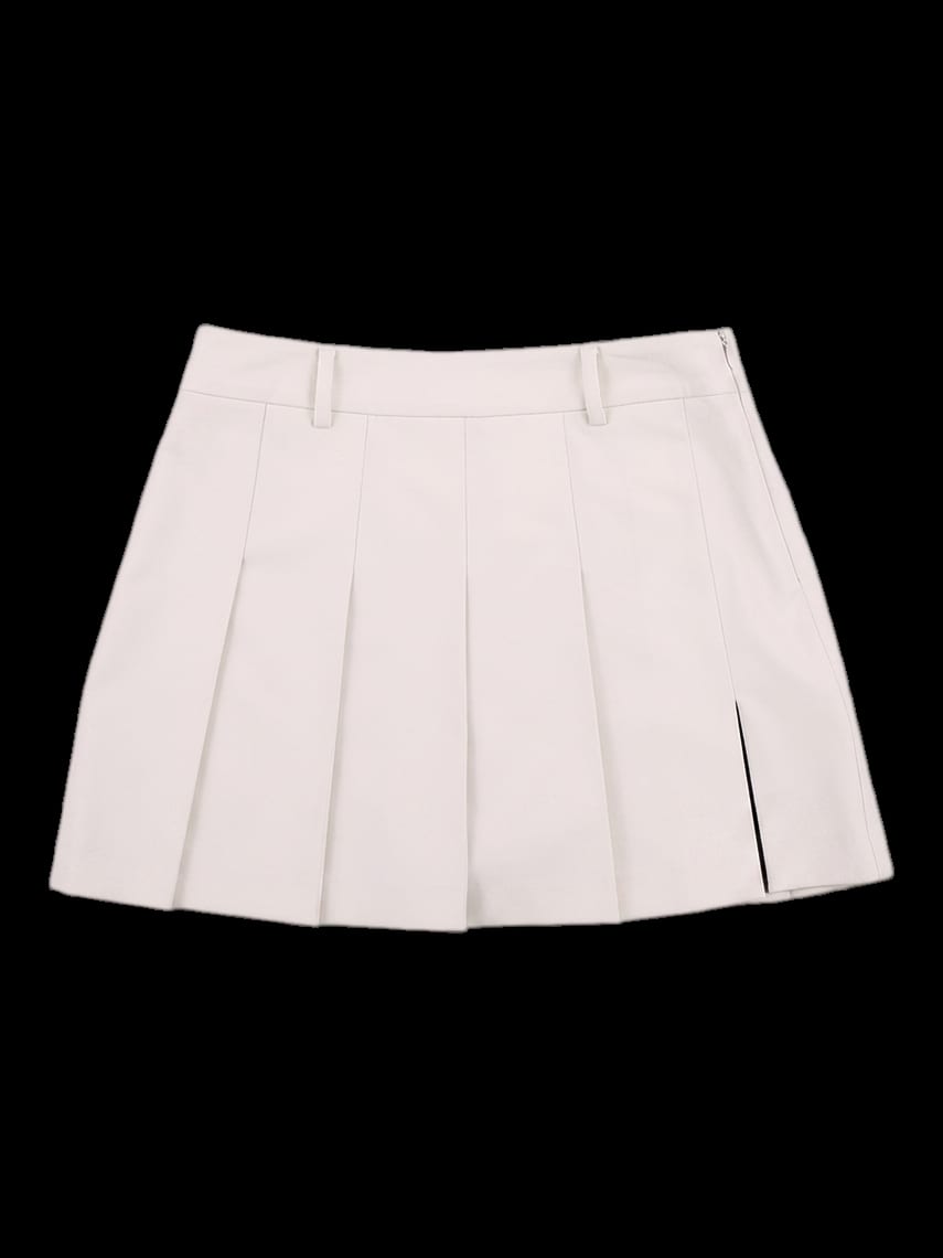 아이보리 플리츠 미니 스커트