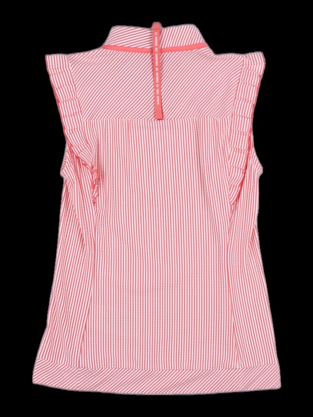 오렌지 스트라이프 민소매 카라티