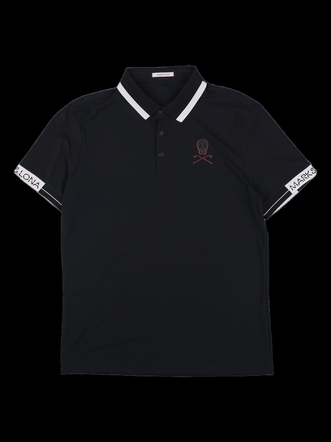 블랙 배색 카라 반팔 티셔츠