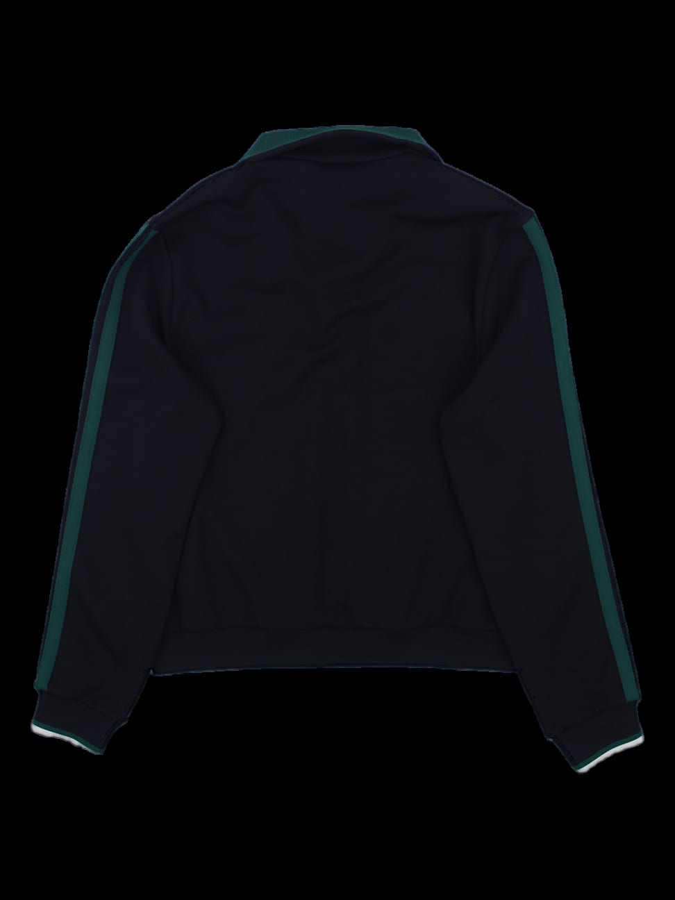블랙/그린 스탠드 칼라 트랙 점퍼