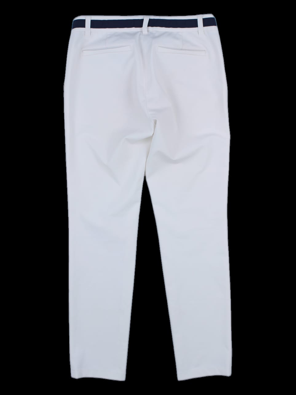 화이트 네이비 배색 슬림핏 골프 팬츠
