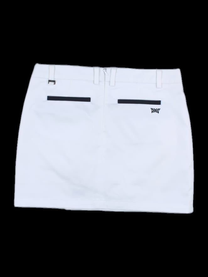 화이트 블랙 배색 라인 스커트